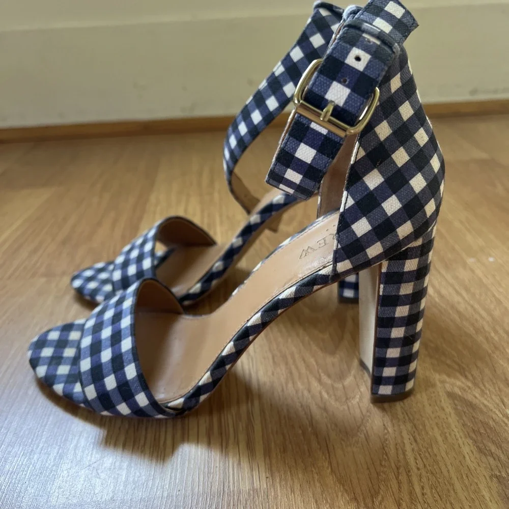 J Crew Gingham High Heel Shoes Womens Size 9 Wedding 4